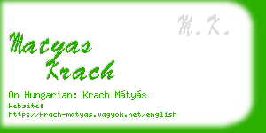matyas krach business card